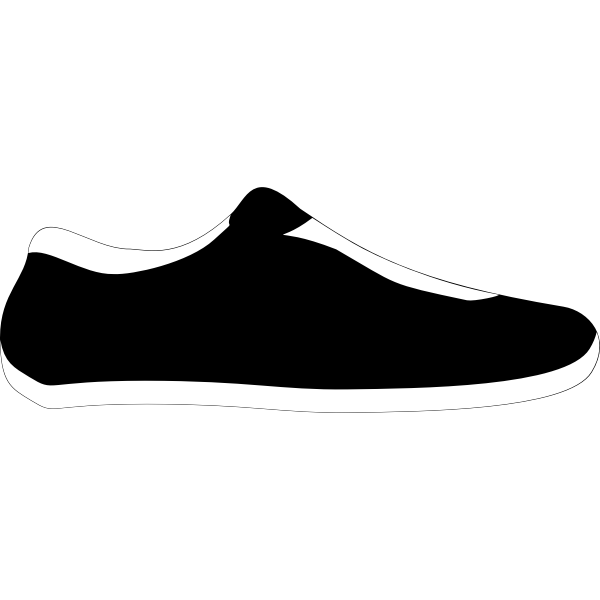 Black and white sneaker clip art