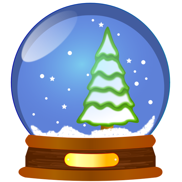 Download Snow Globe With Christmas Tree Vector Clip Art Free Svg