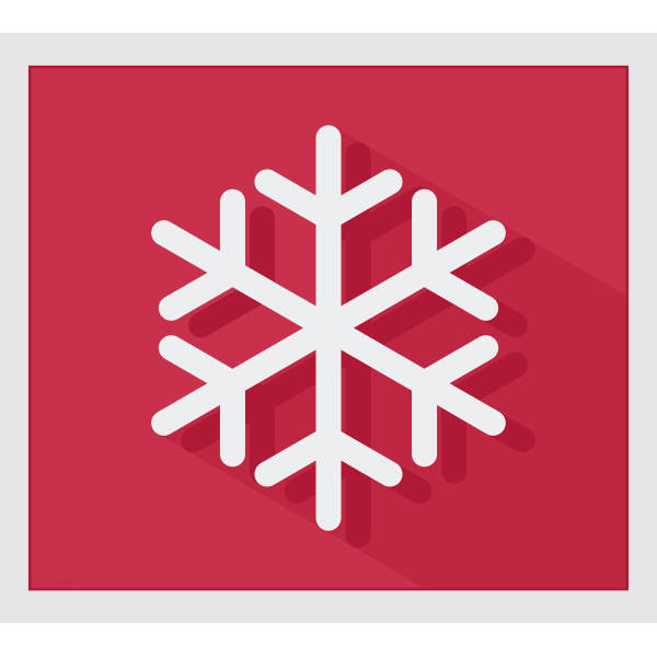 Vector image of modern snowflake on pink background