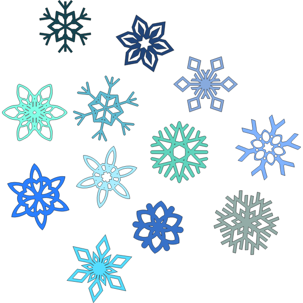 Download Vector Illustration Of Selection Of Snowflakes Free Svg