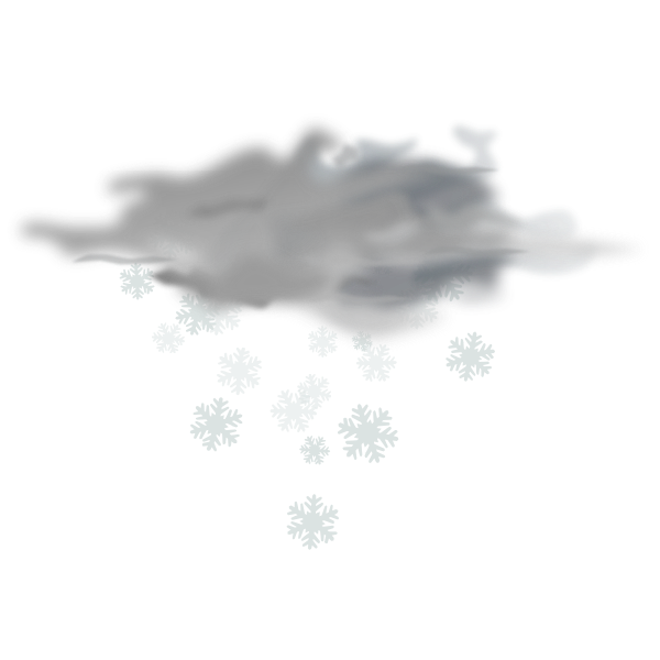 Vector image of weather forecast color symbol for snowy sky