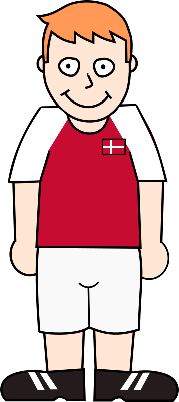 Soccer player wearing jersey of Denmark 2021