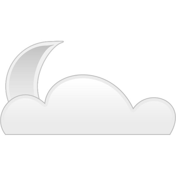 Pastel colored cloud with moon sign vector drawing