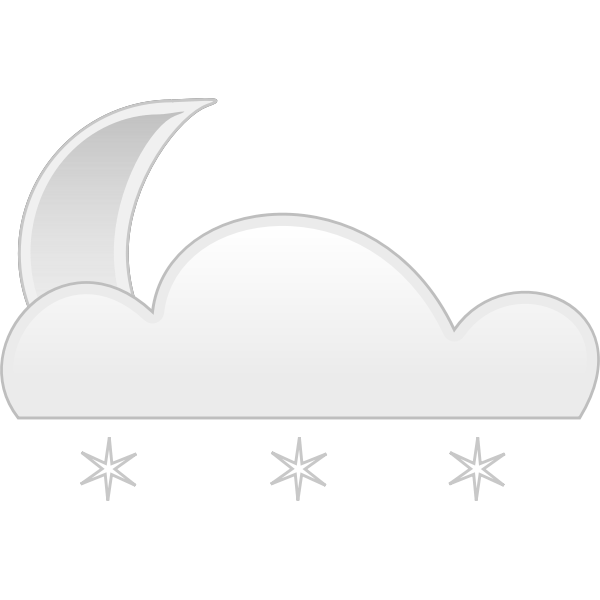 Vector clip art of pastel colored snowy cloud sign