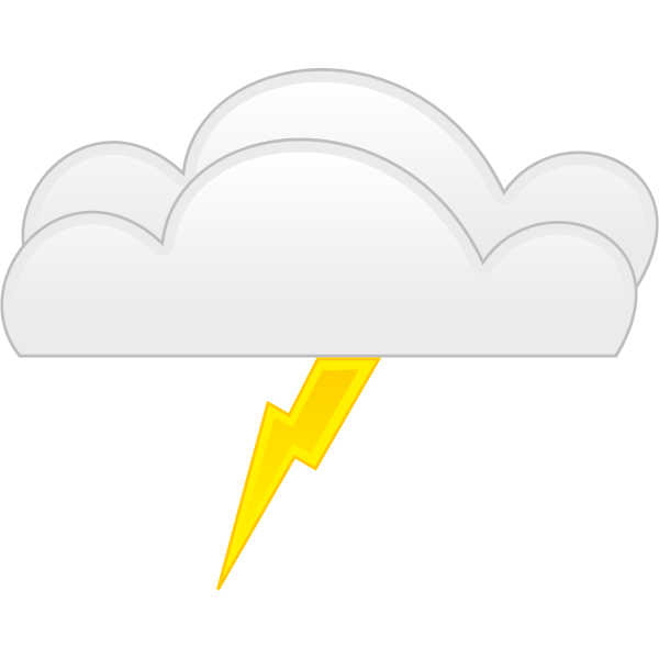 Pastel colored overcloud thunder sign vector image