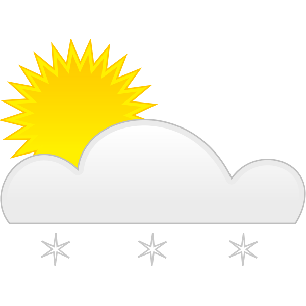 Pastel colored symbol for sunny with snow vector illustration