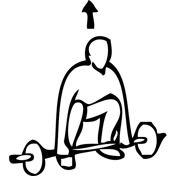 Heavy weightlifting exercise instruction vector clip art