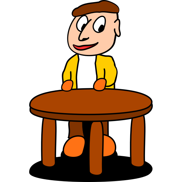standing at the table