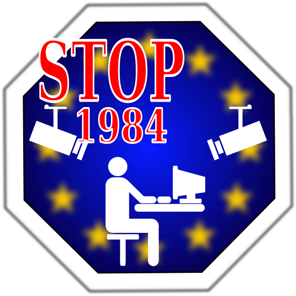 Stop 1984 in Europe vector image