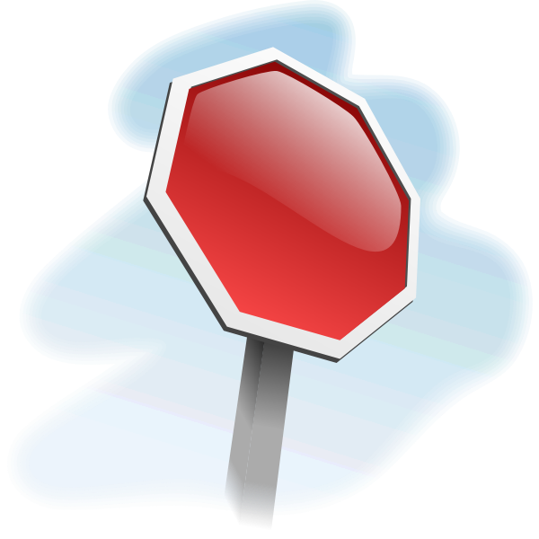 Vector image of tilted blank stop sign