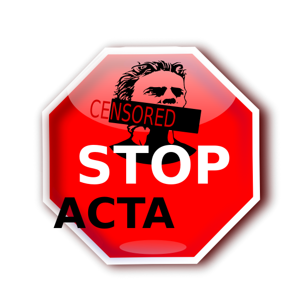 Stop ACTA sign illustration