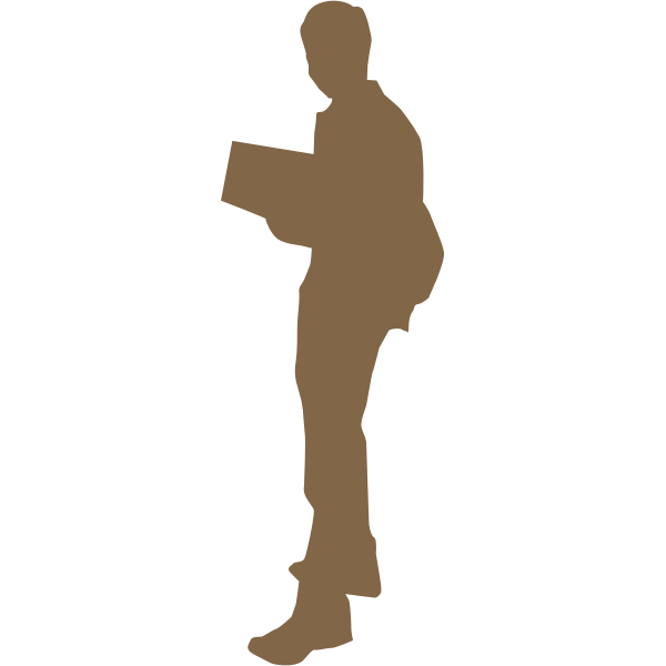 Silhouette of student vector clip art