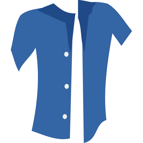 Vector image of unbuttoned summer shirt