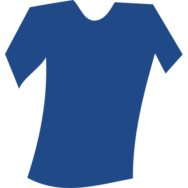 Vector image of blank blue tilted t-shirt