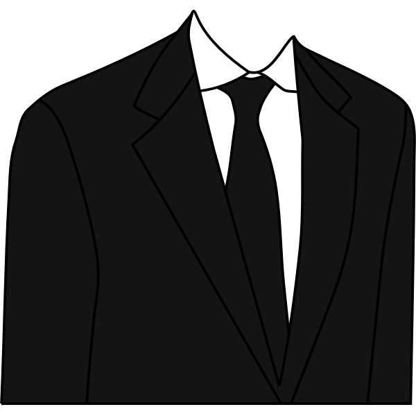 Black suit jacket vector illustration