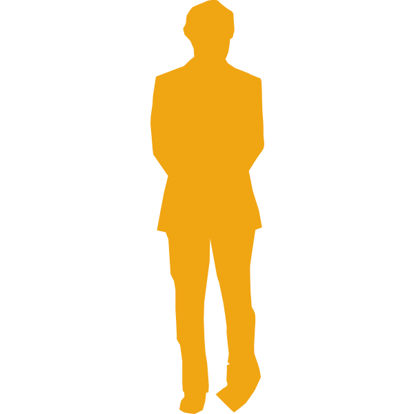 Man in listening pose silhouette vector image