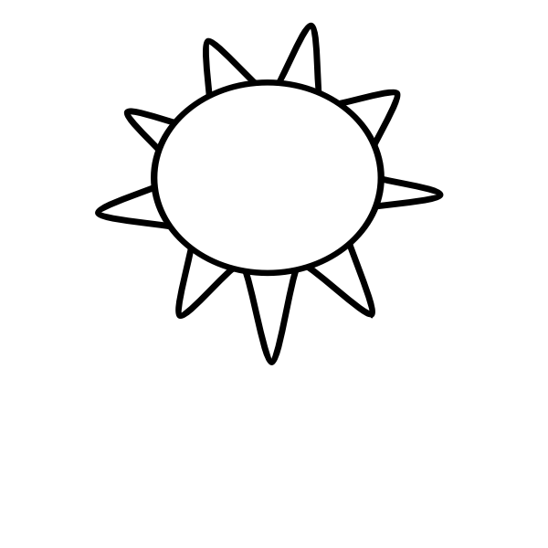 Black and white symbol for sunny sky vector image