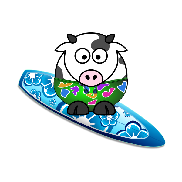 Surfing cow vector image