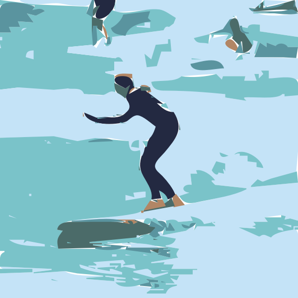 Vector image of water skiers