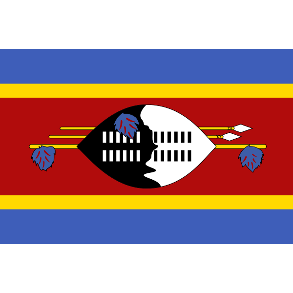 Kingdom of Swaziland flag vector illustration