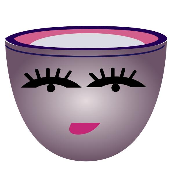 Vector drawing of posh lady purple cup
