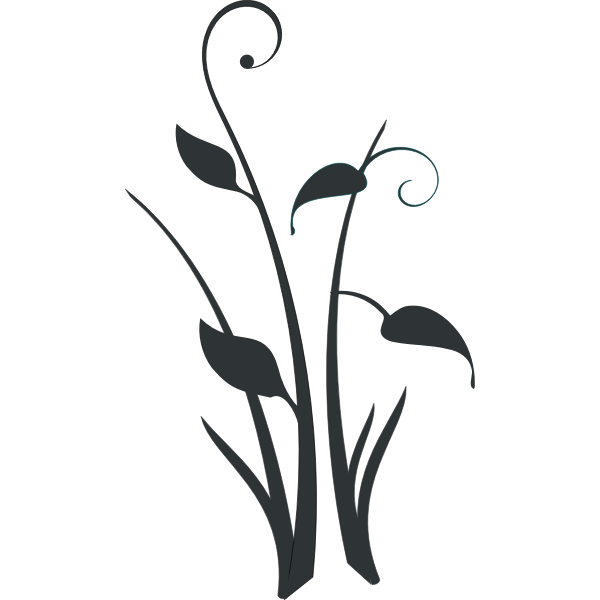 Pond flower silhouette vector clip art