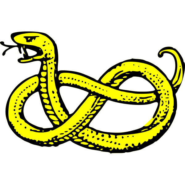 Yellow snake vector clip art