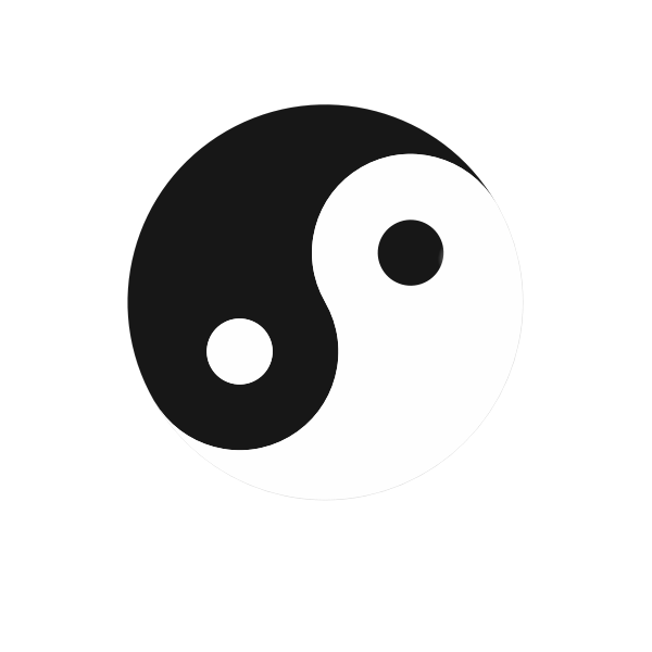 Yin yang symbol black and white color