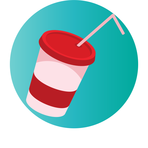 Disposable Soft Drink Cup with Straw