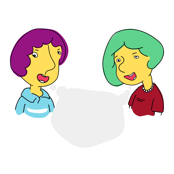 Cartoon talking ladies