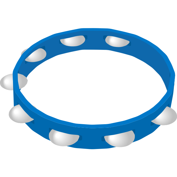 Blue tambourine vector drawing