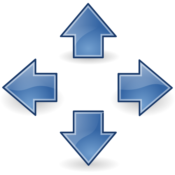 Four blue arrows