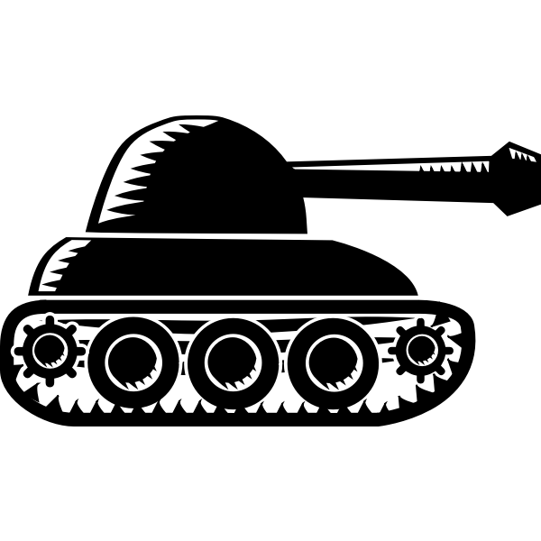 Rounded army tank vector image
