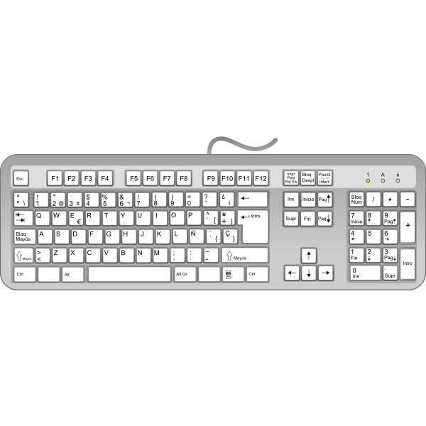 Spanish keyboard vector graphics