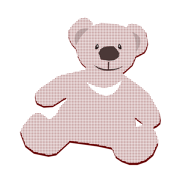 Teddy bear cross-hatched
