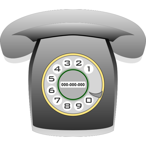 Grayscale rotary phone vector graphics