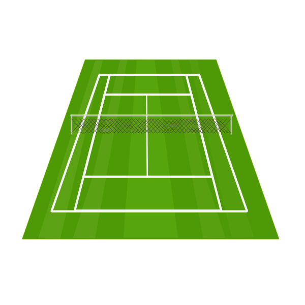 Grass tennis court vector illustration