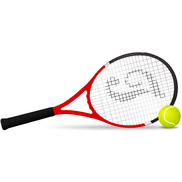 Tennis racket and ball vector clip art
