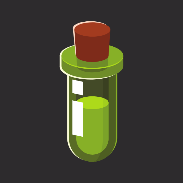 Test tube with green liquid
