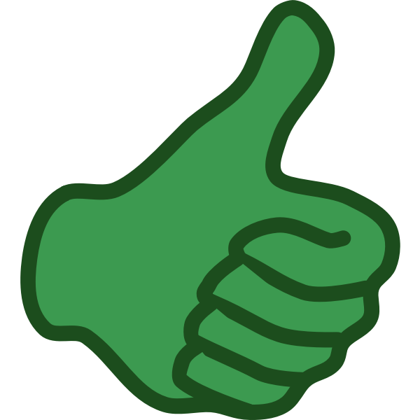 Vector image of green thumbs up hand