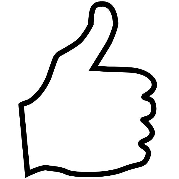 Thumb up symbol with right hand