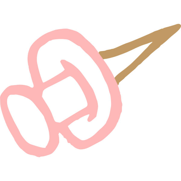 Pink thumbtack drawing