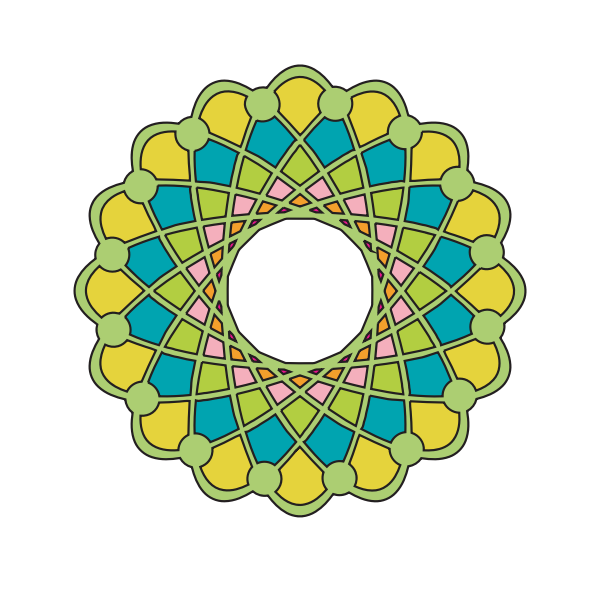 Vector drawing of green shaded ring