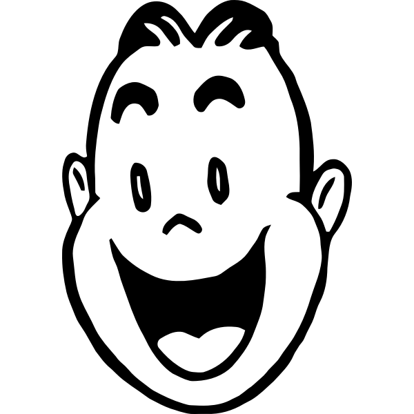 Vector graphics of amused man's face