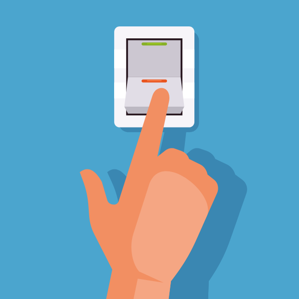 Finger on the toggle switch