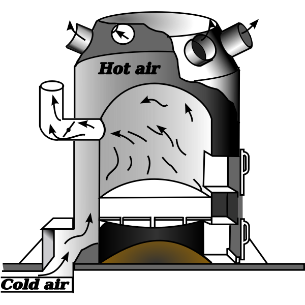 Vector illustration of furnace heater diagram