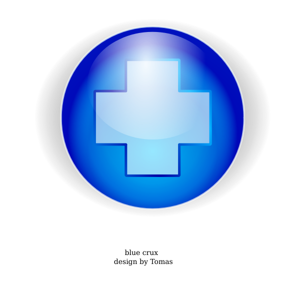 Blue cross in a circle vector image