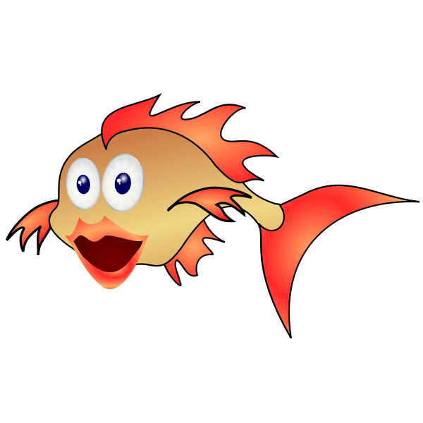 Cartoon surprised fish vector illustration
