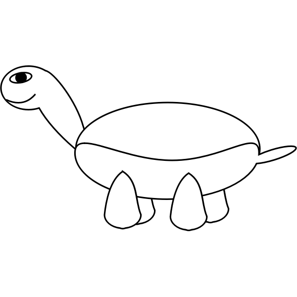 Outline vector image of small turtle