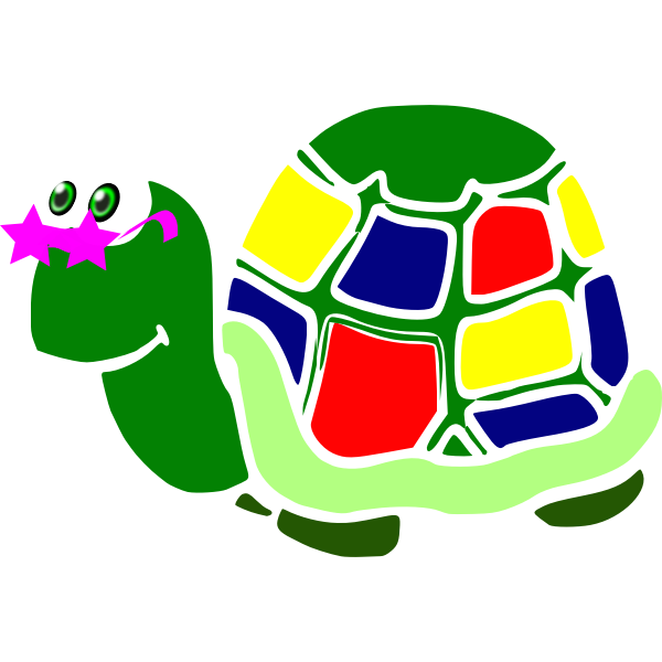Graphics of colorful children's cartoon tortoise